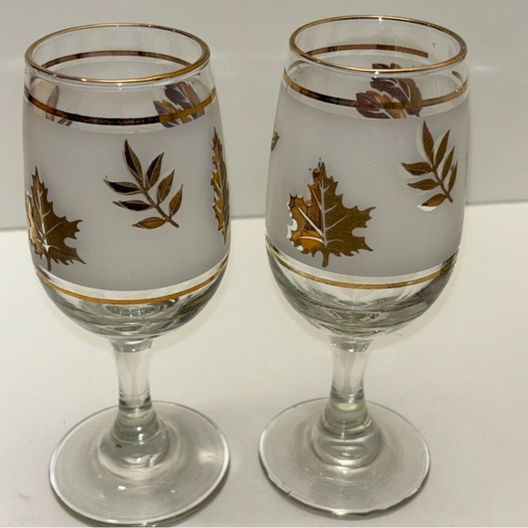 Libbey vintage St Clair Golden Harvest decanter and wine glasses set with box - Picture 8 of 15